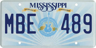 MS license plate MBE489