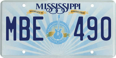 MS license plate MBE490