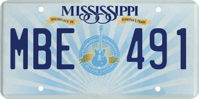 MS license plate MBE491