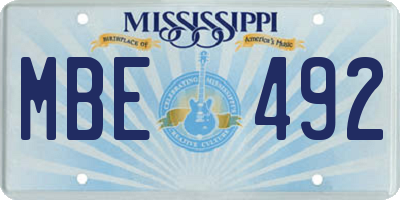 MS license plate MBE492