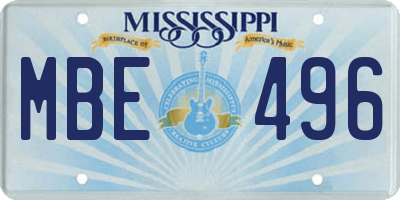 MS license plate MBE496