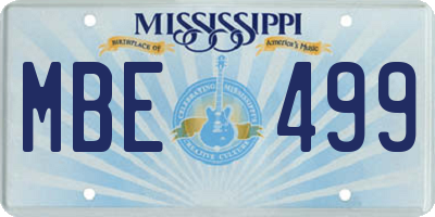 MS license plate MBE499