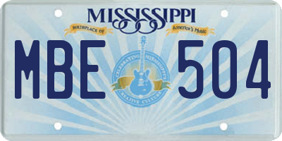 MS license plate MBE504