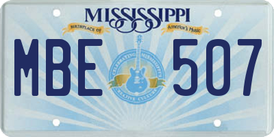 MS license plate MBE507