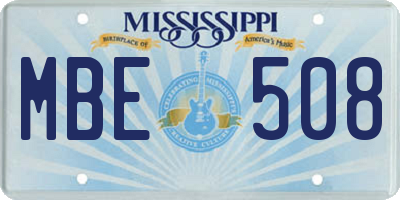 MS license plate MBE508