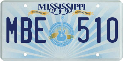 MS license plate MBE510