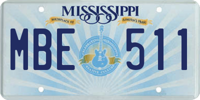 MS license plate MBE511