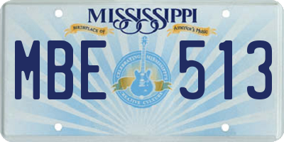 MS license plate MBE513