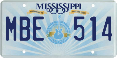 MS license plate MBE514