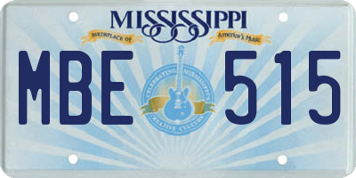 MS license plate MBE515