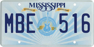 MS license plate MBE516