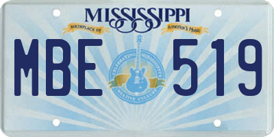 MS license plate MBE519