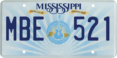 MS license plate MBE521