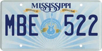 MS license plate MBE522