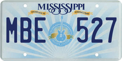 MS license plate MBE527