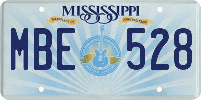 MS license plate MBE528