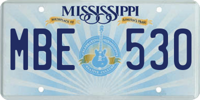 MS license plate MBE530