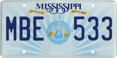 MS license plate MBE533