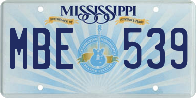 MS license plate MBE539