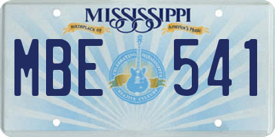 MS license plate MBE541
