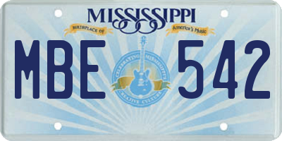 MS license plate MBE542