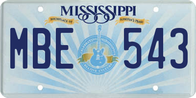 MS license plate MBE543