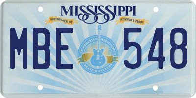 MS license plate MBE548