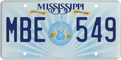 MS license plate MBE549