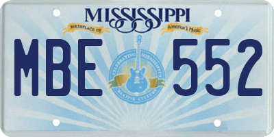 MS license plate MBE552