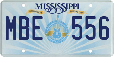 MS license plate MBE556