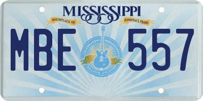 MS license plate MBE557