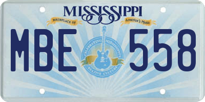 MS license plate MBE558