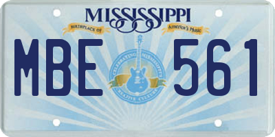 MS license plate MBE561