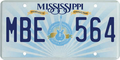 MS license plate MBE564