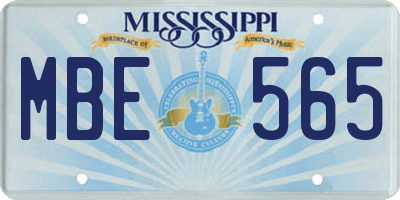 MS license plate MBE565