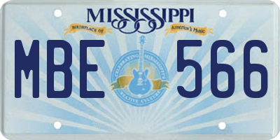 MS license plate MBE566