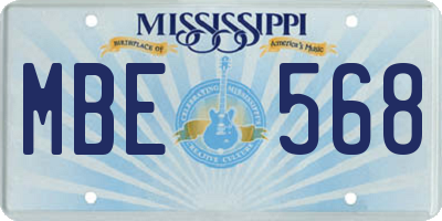 MS license plate MBE568