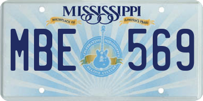 MS license plate MBE569
