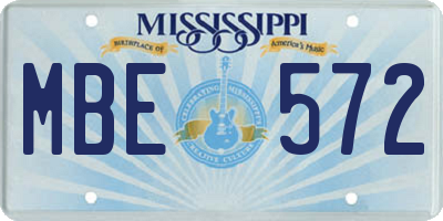MS license plate MBE572