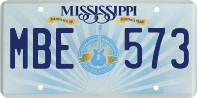 MS license plate MBE573