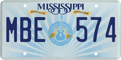 MS license plate MBE574