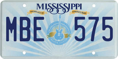 MS license plate MBE575