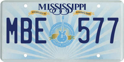 MS license plate MBE577