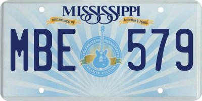 MS license plate MBE579