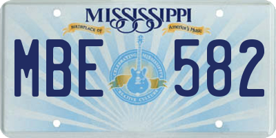 MS license plate MBE582