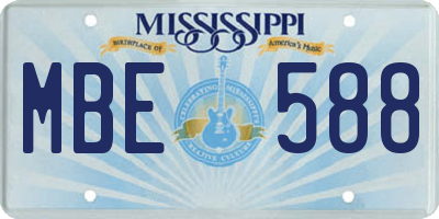 MS license plate MBE588