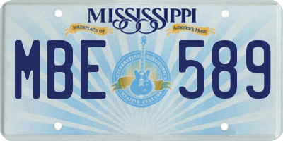 MS license plate MBE589