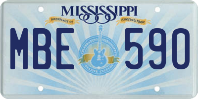 MS license plate MBE590