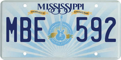 MS license plate MBE592