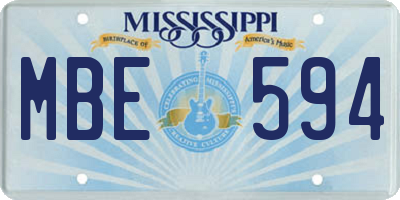 MS license plate MBE594